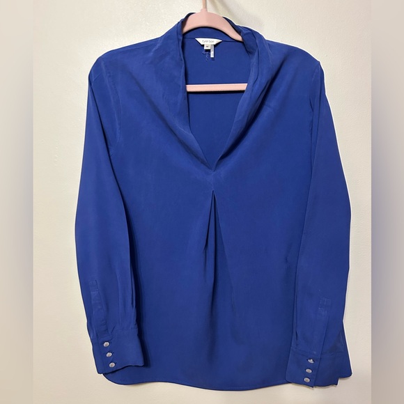 Tyler Boe Tops - Tyler Boe Blue Silk Blouse
